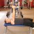 Flat Bench Dumbbell press up position