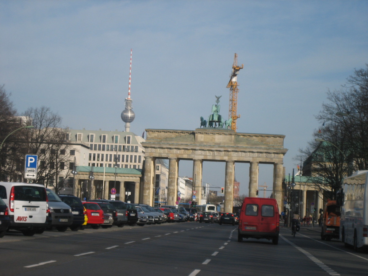 The Brandenburg Gate. The Berling Wall ran directly in front of it before it was dismantled.  