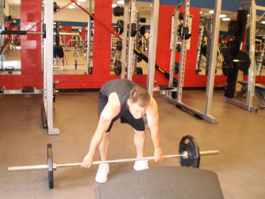 The Barbell Stiff legged deadlift start position