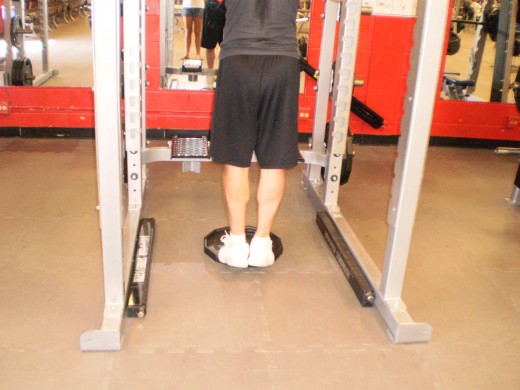 The Calf Raise up position