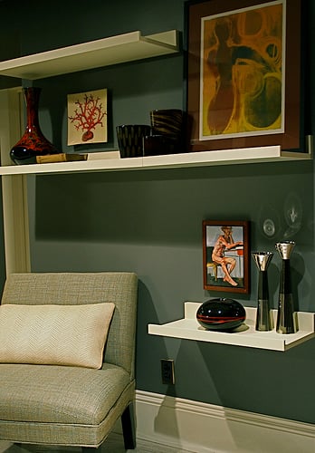 Shelving is a good-looking and useful way to decorate walls.