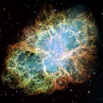 The Hubble Space Telescope shows the center of the Crab Nebula in unprecedented detail.