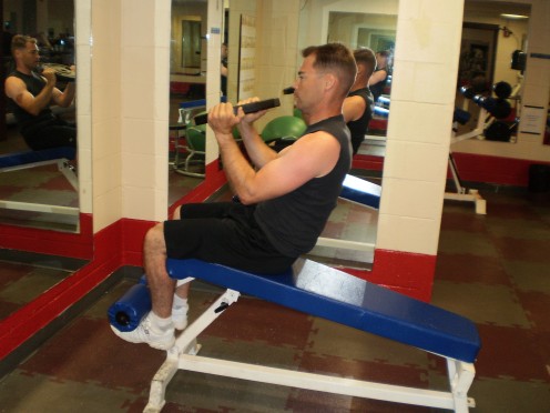 The weighted crunch up position