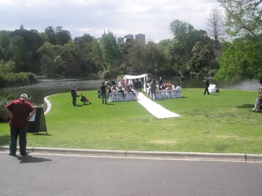 A traditional Australian wedding is held in one of many city parks. There is a variety of religious and cultural weddings most weekends in this multicultural, free spirited metropolitan city.