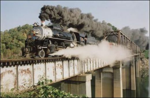 A Steam Locomotive On The Smoky Mountains Railroad