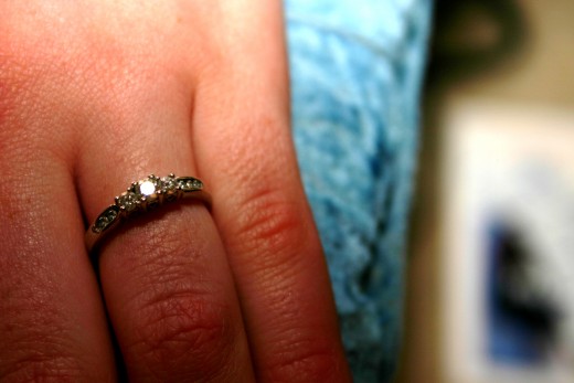 Three Stone Engagement Ring with Extra Diamonds