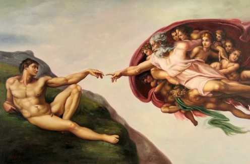 The touch of God on the roof of the Sistine Chapel