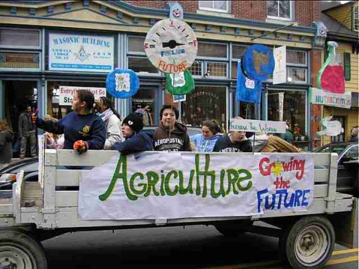 Proud Future Farmers of America enjoy the ride