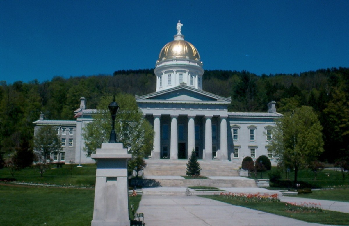The quaint little state house in Montpelier, Vermont. 