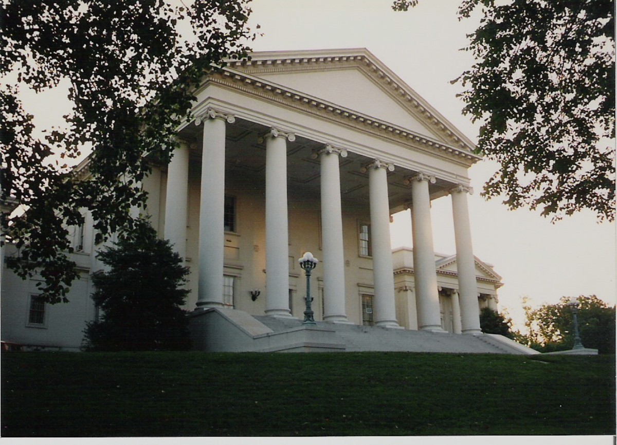 Jefferson's Virginia state house which was modelled after the Maison Carre in Nimes, France. 
