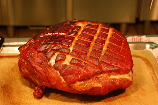 A cured ham is delicious cooked on a smoker!