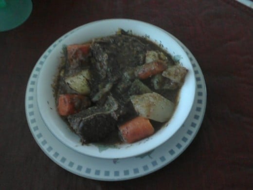 Great beef stew to settle down too.