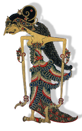 The leather puppet of Dewi Sri the Goddess of Padi