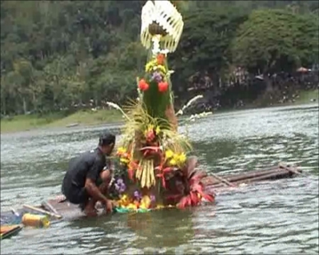 The Sea Offering for Larung Ceremony in East Java, Indonesia