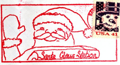 This was the 2007 Santa postmark from Santa Claus, Indiana.