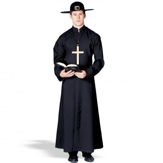 Dude. Have you ever seen a priest with a cross the size of his chest? Or a Pilgrim hat? Time to move on!