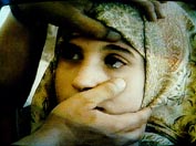 Crystal tears of Lebanese girl