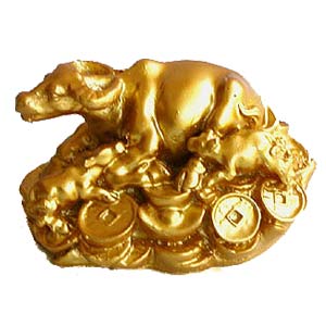 Wish Granting Cow Symbol in Feng Shui is symbolic of good descendants luck, wishes fulfilled and good fortune to households. 