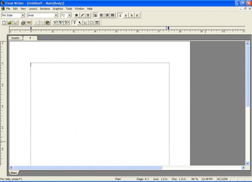 Figure 6, The word processor is now up and running.