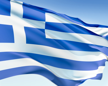 Complete History Of Greece, the flag of Greece is represented by a cross symbolising their greek orthadox faith, the blue for the ocean and the white represents waves on the ocean