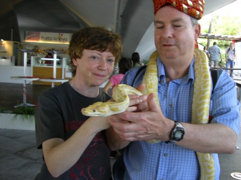 I'm fat here. Toni and me at aged 55, pre-Atkins, Singapore, 2006