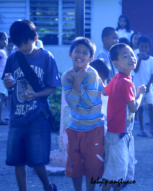 Partially lighted happy faces during the early morning