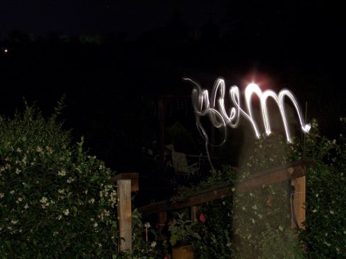  done with a flashlight and a sparkler