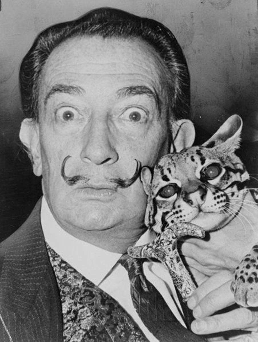 In my reader's imagination, I often envisioned Hercule Poirot to look a little like Salvador Dali. (public domain)