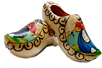 Some colorful authentic clog shoes.