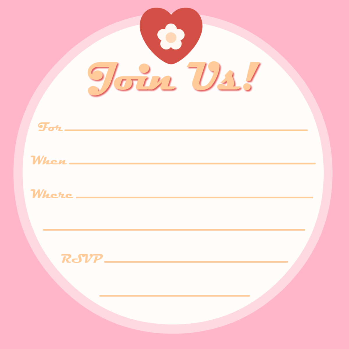 Free hearts and flowers baby shower invitation -- pink for girls