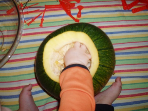 Growing up is wanting to put your hands into everything.  It's great when it's part of the program!