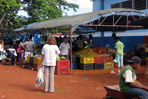 The market ... you can see all the multicoloured chillis!