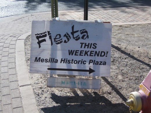 Sign announcing the Fiesta in La Mesilla, NM