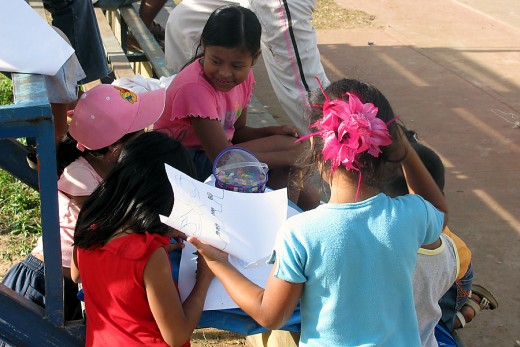 Some of the kids doing some drawing!
