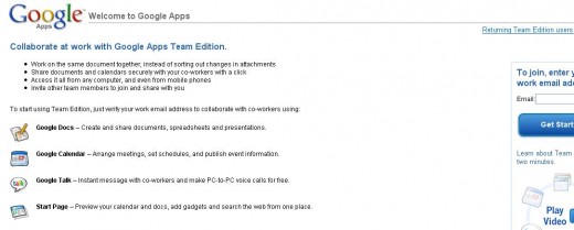 Google Apps (a team environment including Google Docs)