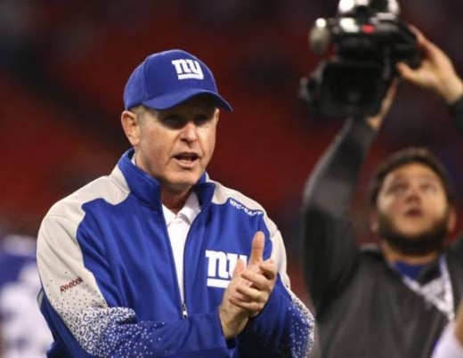 New York Giants head coach Tom Coughlin looks on during an NFL football game against the Arizona Cardinals Sunday, Oct. 25, 2009, in East Rutherford, N.J. (AP Photo/Tim Larsen)