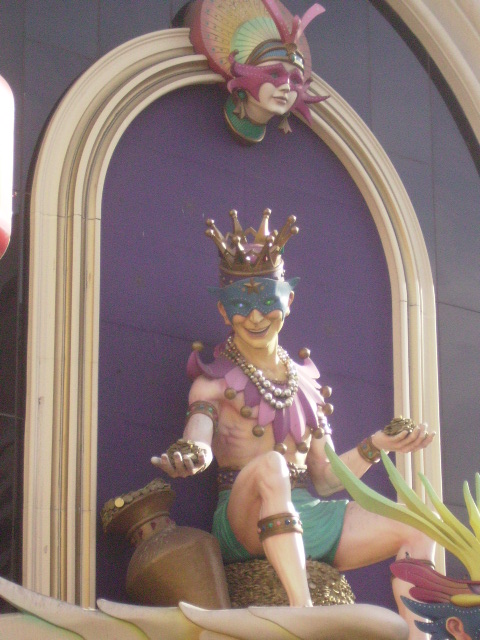 Fool or Joker over entrance to Harrah's Casino in Las Vegas.
