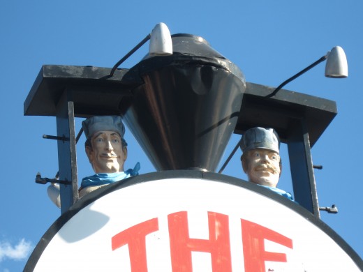 Close up of the top of the sign