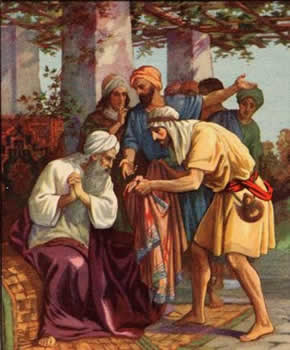 When Jacob receives the coat of Joseph he rents it into pieces.  This is significant to the scattering of his posterity that will occur and the gathering that will take place in the Latter Days.