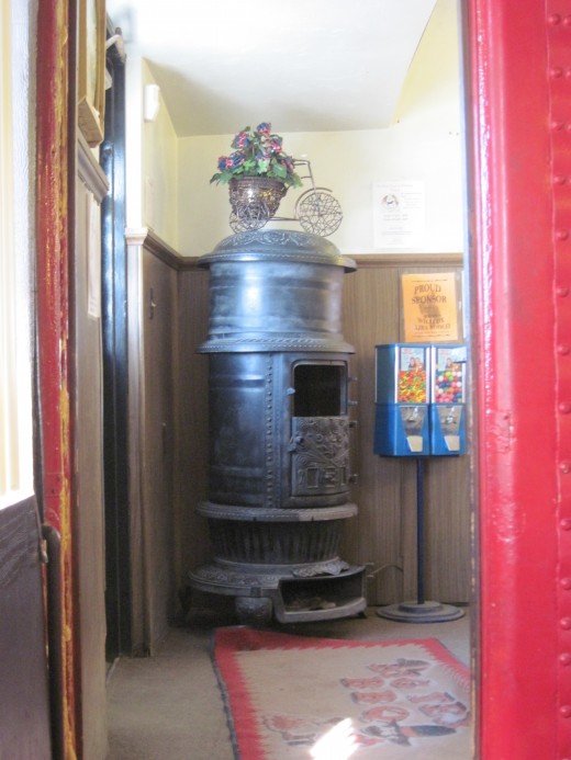 Old coal fired heater in the restaurant
