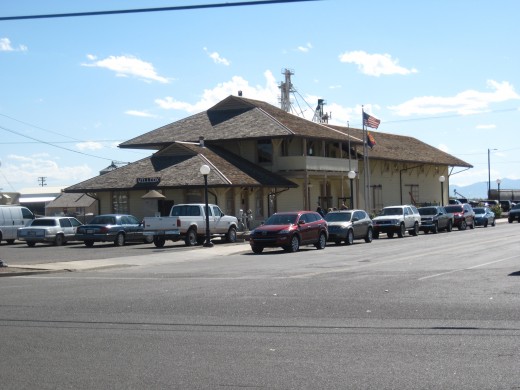 Old Southern Pacific Railroad station which is now used as the Wilcox City Hall