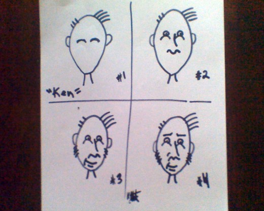 Meet Ken, his hair is thinning, he has robust sideburns and he's happy although just a little pensive.