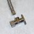 connect your water line to under the sink first srew it on and then tighten with plyers or channel locks you don't have to over tighting just snug it up. then hook up your other end to your new shut off valve. remember to always plumbers tape around connect your water line to under the sink first srew it on and then tighten with plyers or channel locks you don't have to over tighting just snug it up. then hook up your other end to your new shut off valve. remember to always plumbers tape around