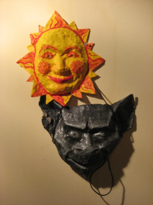 do-it-yourself masks: paper mache, cloth, and acrylic.