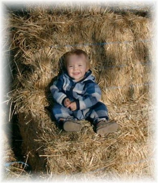 Baby on Hay 