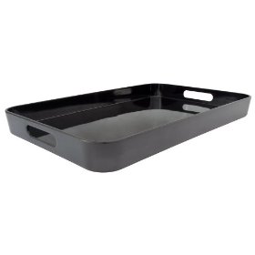 Black serving tray with handles