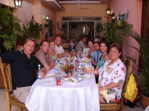 All of us dining in Havana