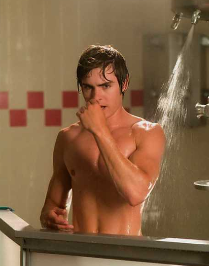 Zac Efron sexy shower scene? Rumor has it, that Efron filmed a topless shower scene for HSM 3 - but it was edited out of the film. 