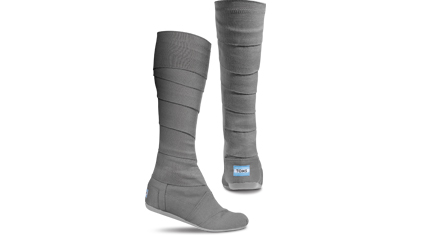 Toms shoes now also come in boots! These are 100% cotton and are a wrap boot with a velcro close coming in fun colors.