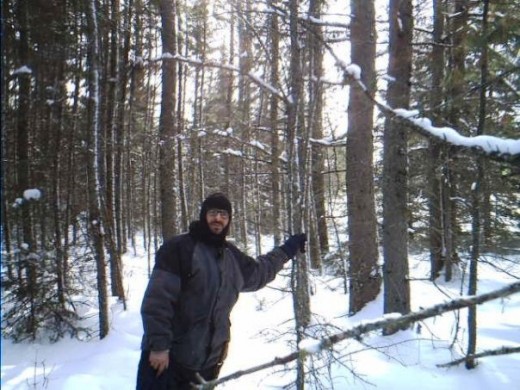 The author enjoying the quiet of the pines. Photo credit: Joe Zoltak